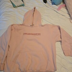 Vintage Womens Soft Pink Hummer Hoodie